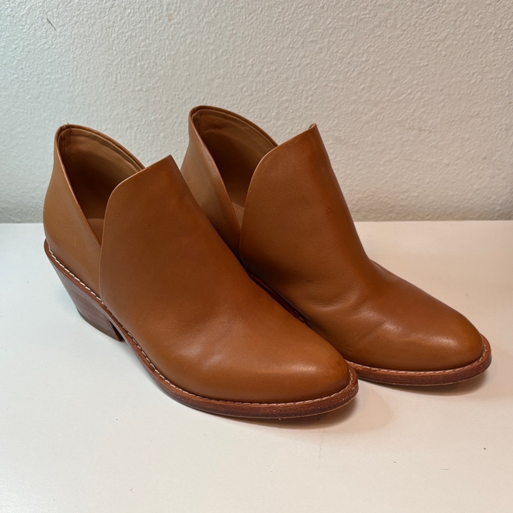 Fortress of Inca Tan Leather Low Heel Ankle Booties